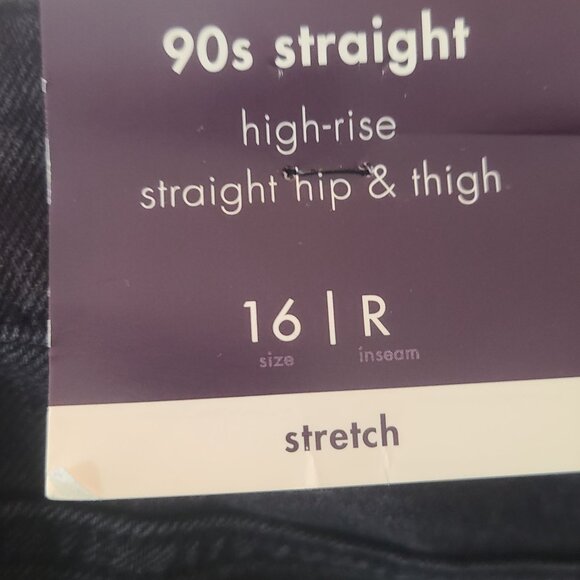 15.  Ava & Viv NWT Women's 90's Straight High-Rise Denim Jeans Black Size 16 - Picture 9 of 12